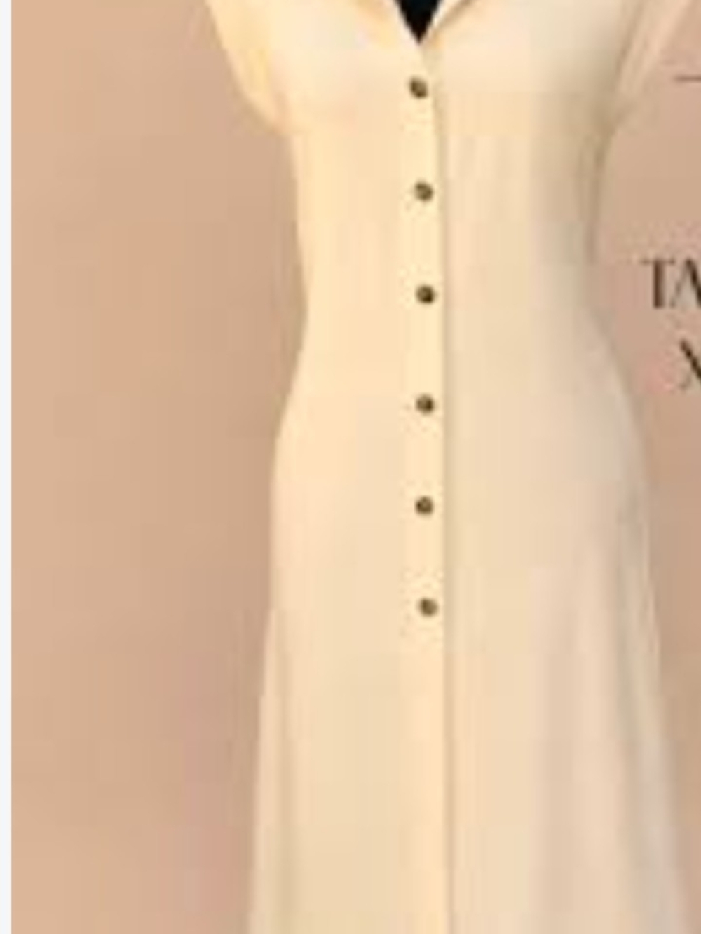 Halston Cream Button-Front Women's Dress